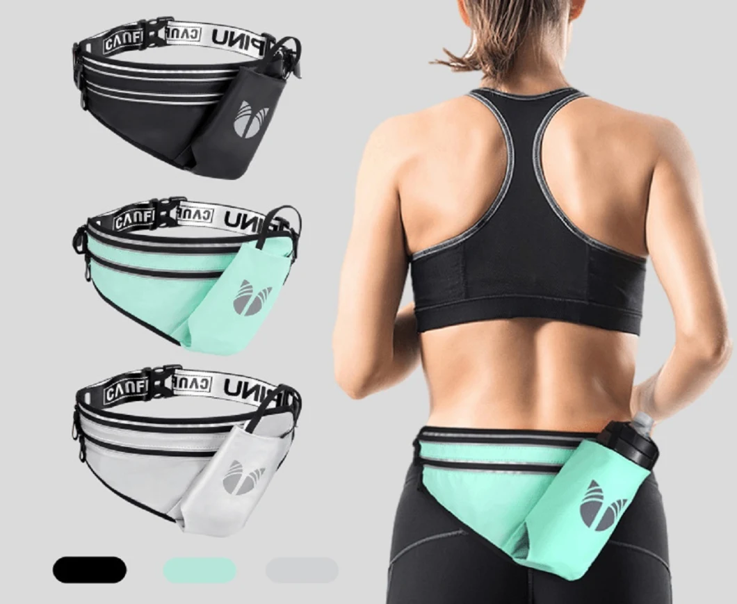 Running Sports Jogging Fitness Workout Fanny Pack Lightweight Waist Bag with Water Bottle Holder Bl17796