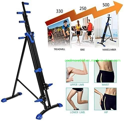 Vertical Climber Home Gym Exercise Folding Climbing Machine Exercise Bike for Home Body Trainer Stepper Cardio Workout Training Non-Stick Grips Legs Arms ABS