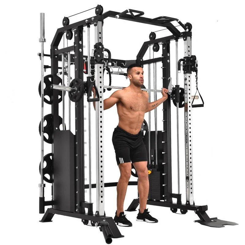 Wholesale New Design Home Use Multi Functional Trainer Gym Fitness Equipment 3 in 1 Combo Power Rack with Smith Machine