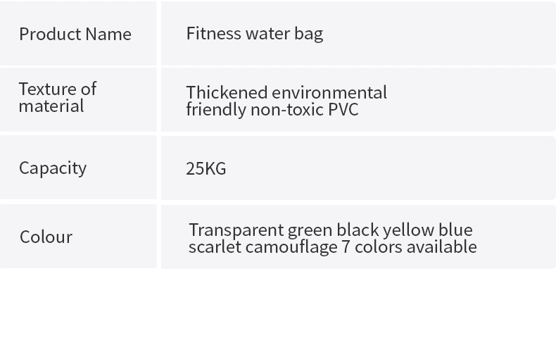 New Hot Selling PVC Waterproof Water Bag Folding Aqua Power Heavy Training Bag Fitness Aqua Bag