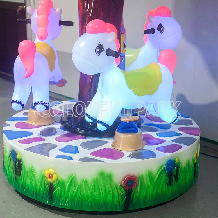 Colorful Park Rainbow Horse Kids Coin Operated Game Machine Kiddie Ride Game Horse Riding Machine