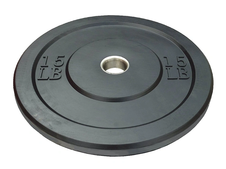 OEM Gym Fitness Barbell Equipment Black Rubber Bumper Plate Sets