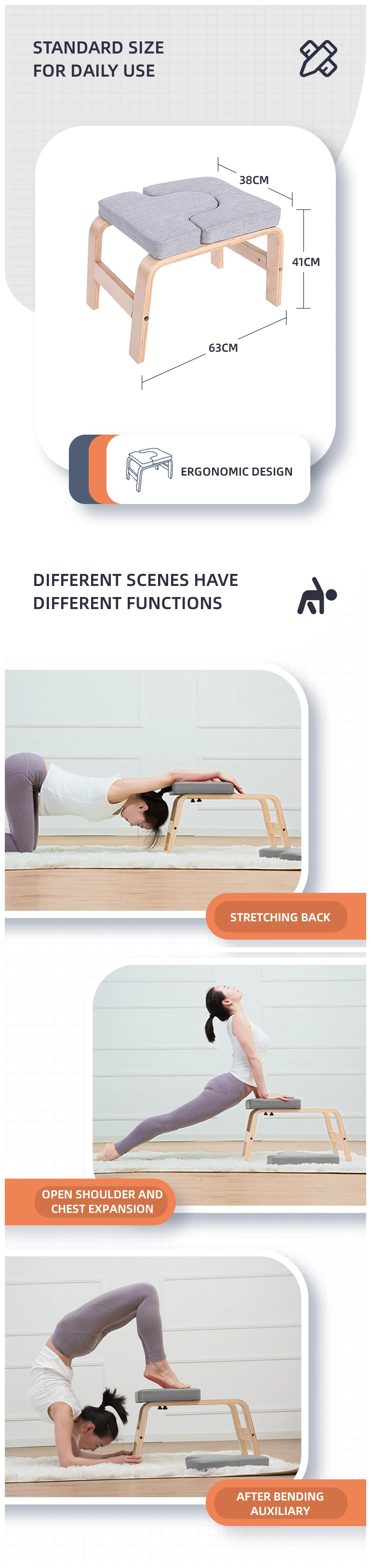 High Quality Headstand Bench, Inversion Wooden Invert Yoga Stool